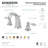 Kingston Brass Victorian Two-Handle 3-Hole Deck Mount Widespread Bathroom Faucet with Retail Pop-Up Drain-11174494