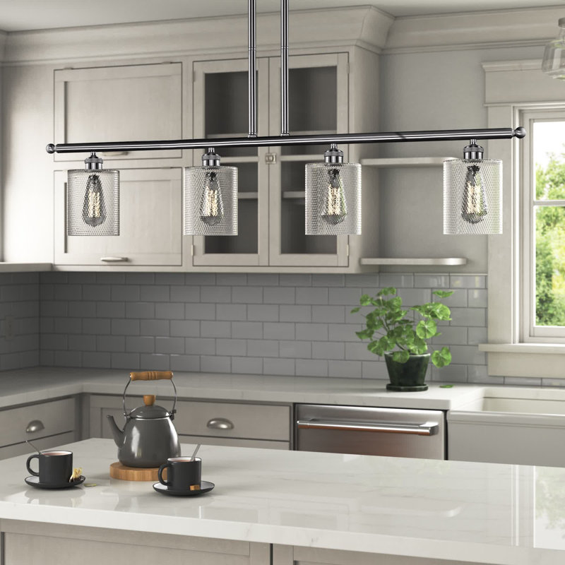 Leilani 4 - Light Kitchen Island Pendant, Polished Chrome