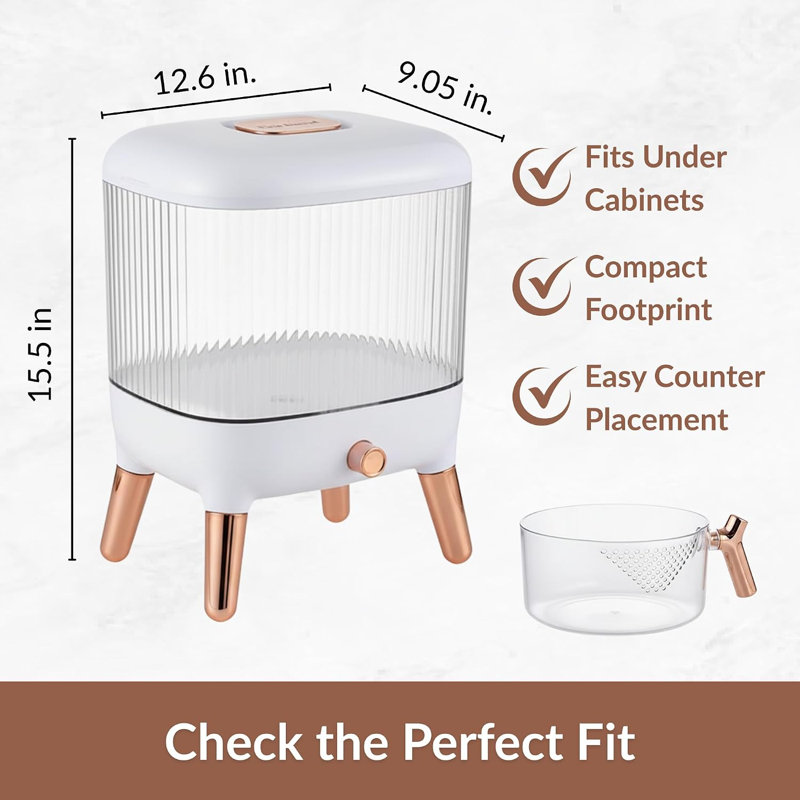 Rice Container, 25 Lbs Airtight Grain Dispenser, Large Cereal Dispenser Countertop