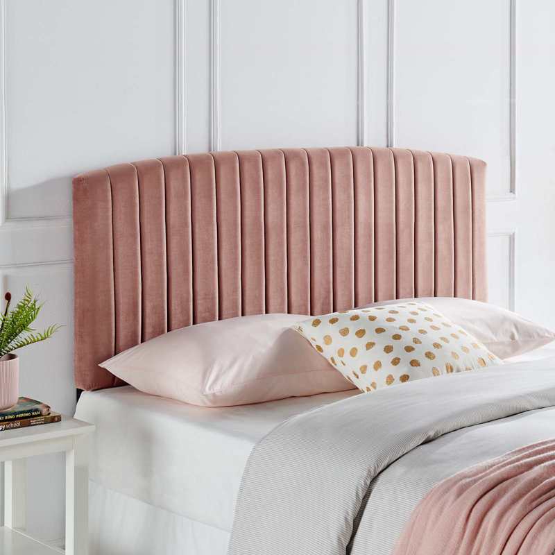 Rebecca Performance Velvet Headboard, Dusty Rose, Twin