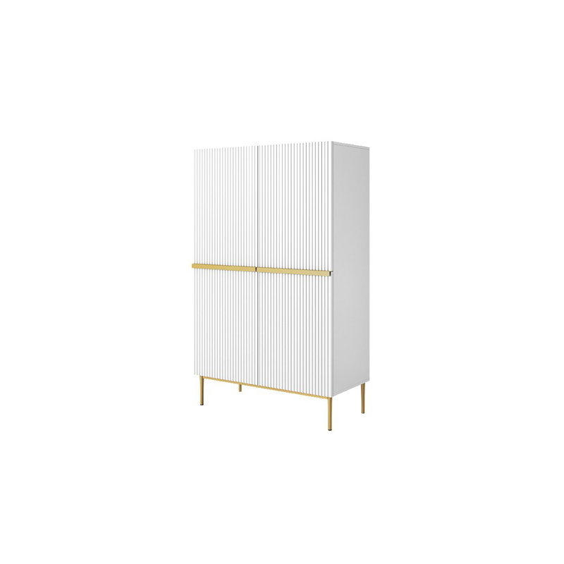 Alessja 2 Door Manufactured Wood Wardrobe, White/Gold