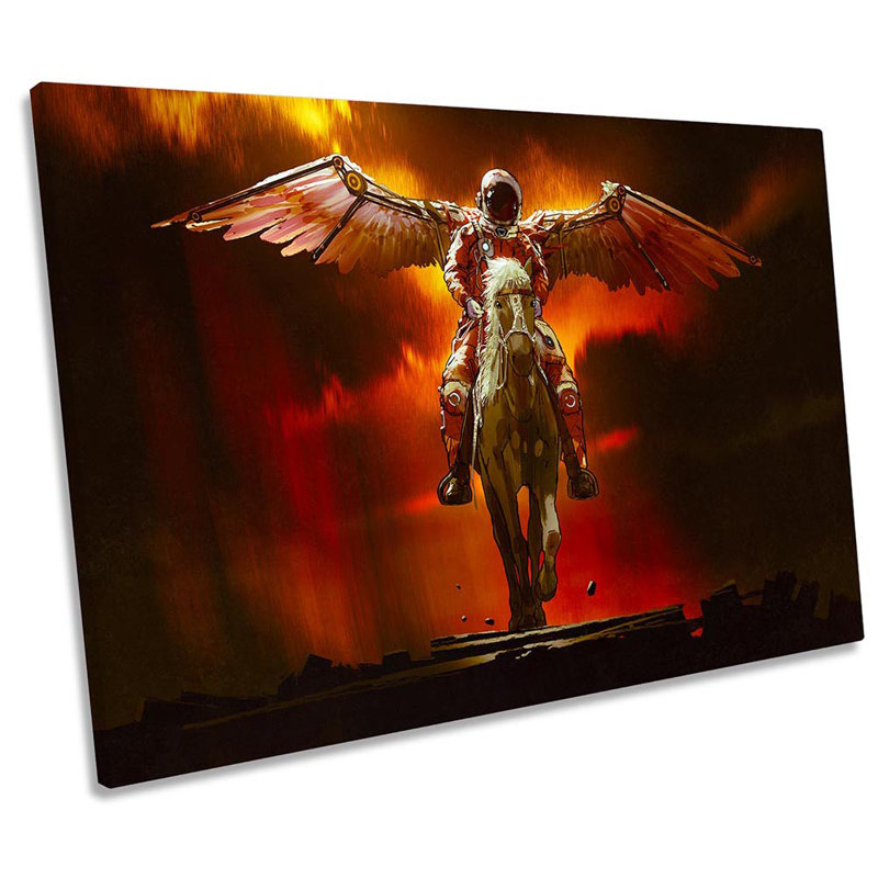 Astronaut Winged Horse - Wrapped Canvas Print, 40.6cm H x 61cm W