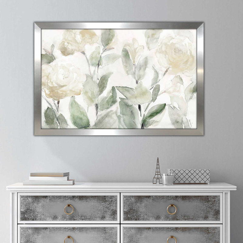 «Hello Spring» par Lanie Loreth - Peinture, H 33,5 po x l 49,5 po x P 1 po, Encadrement argenté