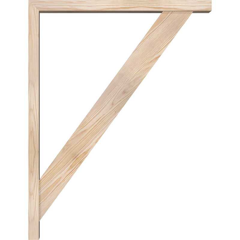 Traditional Block Bracket w/ Offset Brace, 34 x 26, 3 1/2"W Douglas Fir (Smooth)