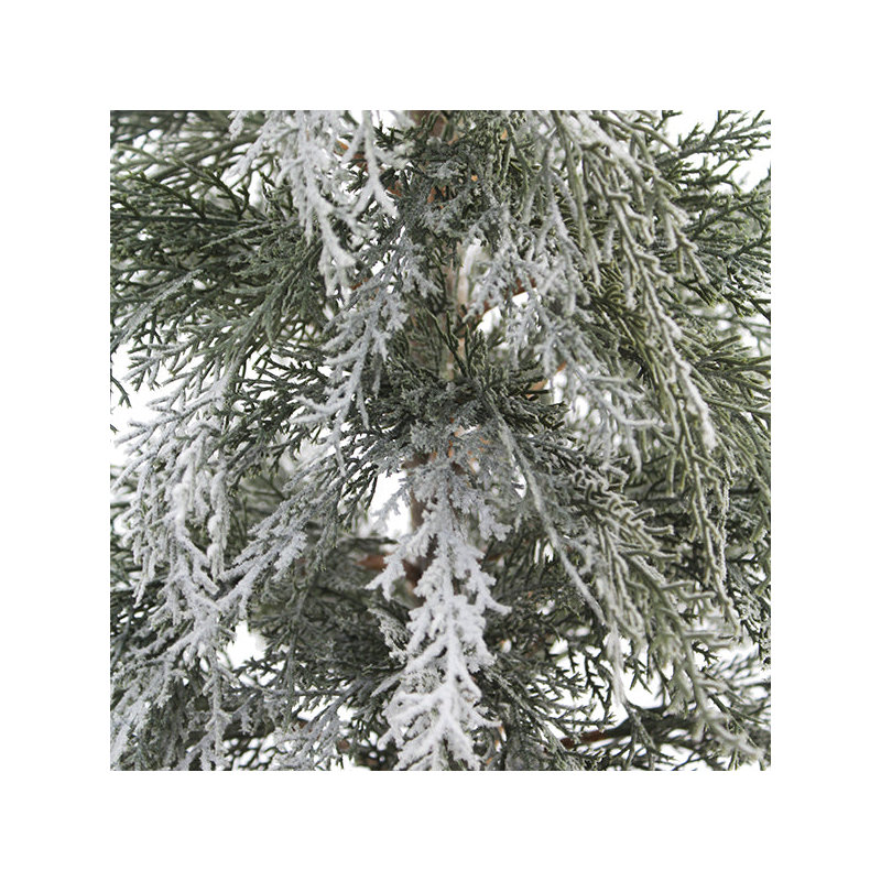 SEASONAL GREENERY TREE CEDAR FLOCKED POT 4FT