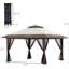 Auvent beige de 13 pi avec filet, 2 toits instantanés pour pavillon de classe de ballet extérieur, filet de tente