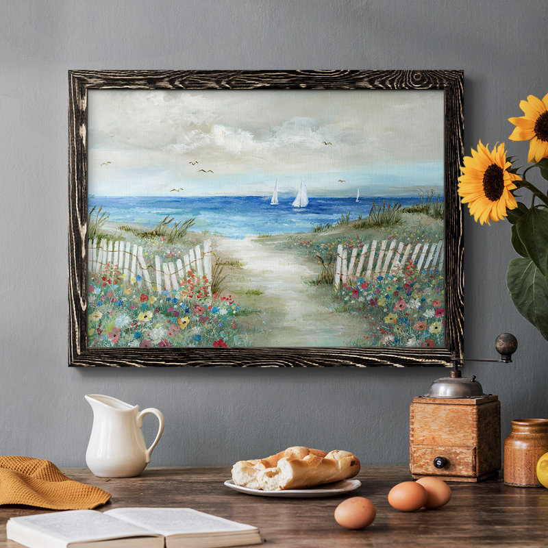 Bord de jardin côtier, reproduction sur toile, Noir, H 14 po x l 20 po x P 1,5 po