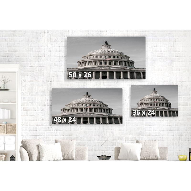" U.S. Capitol Building, Rear, Dome, Flag ", 26" H x 50" W x 1.5" D