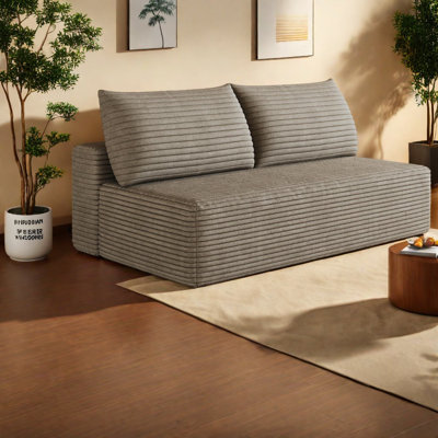 Canapé d'angle moderne à compression, canapé nuage en velours côtelé moelleux de 150 cm, pour la maison compacte