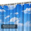 Rideau de douche bleu ciel avec toile de fond à 12 crochets Sky-129040323