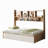 Andriena Full-size multifunctional bed with four storage drawers and  bookshelf, suitable for one person, in natural color