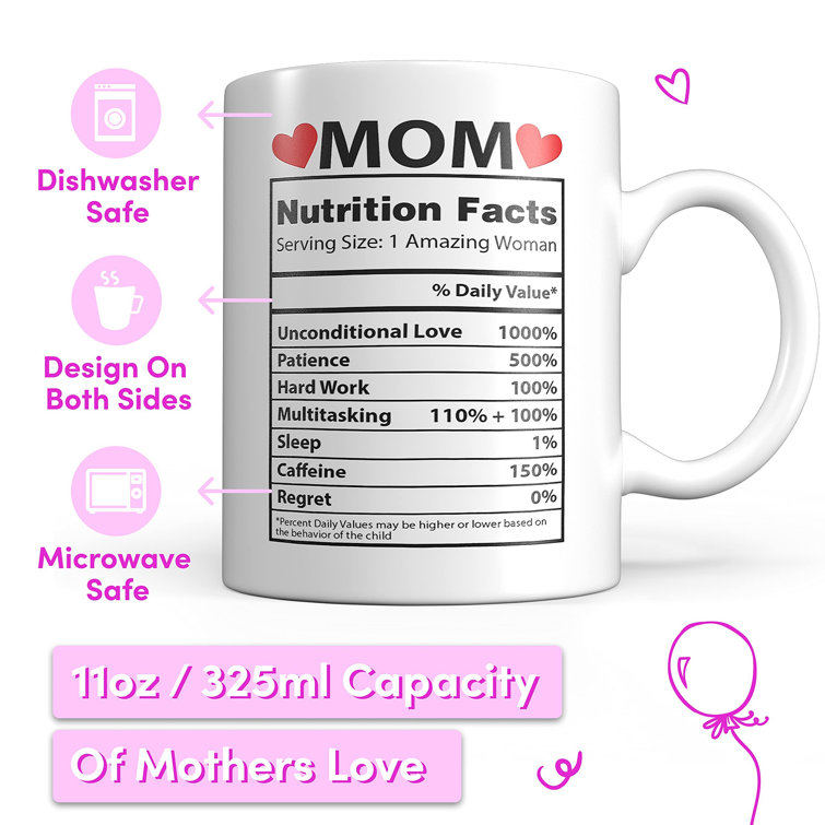 Mama Nutrition Facts Glass Cup