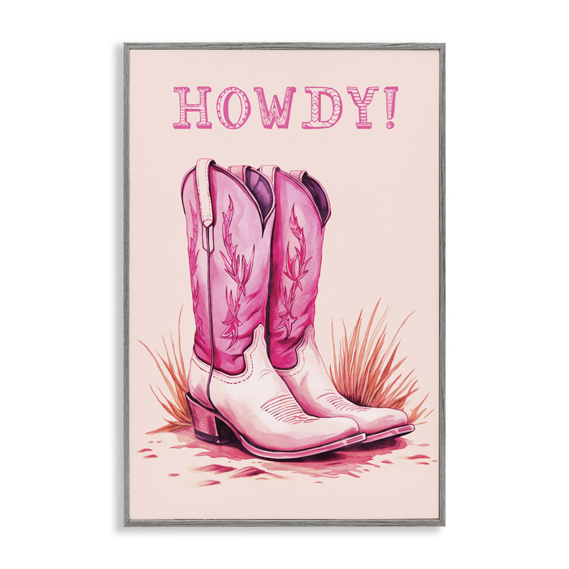 Bottes de cow-boy roses, art giclée par Andrea Haase, Estampe numérique Farmhouse, H 18 po x l 12 po