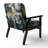 Comfort Of Glory Abstract Expressionism Blue I - Upholstered Contemporary Arm Chair, Blue Accent Chair