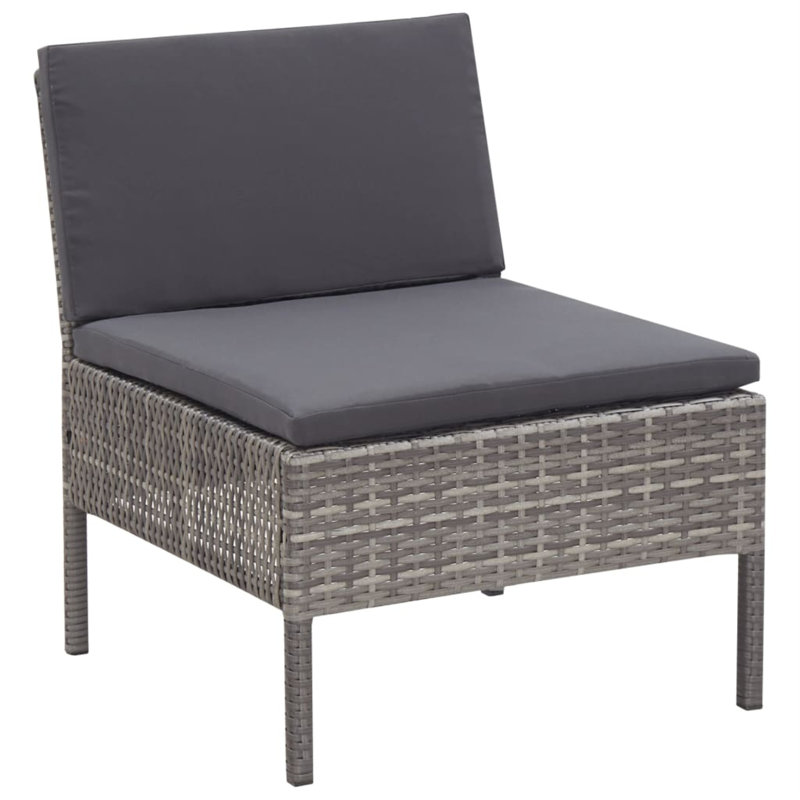 Adiah 5 Piece Lounge Chair with Cushions, Gray, Gray
