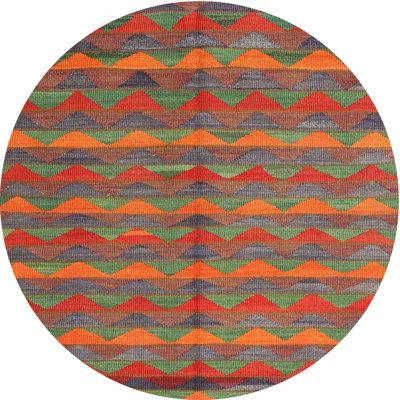 Tapis contemporain rouge / orange / gris