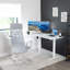 Bureau de coin en L pour bureau debout - 63 po x 55 po - Hauteur réglable - Plateau et cadre blancs