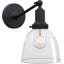 Applique murale industrielle vintage avec abat-jour ovale en verre PERMO, compatible avec la base E26, installation câblée, luminaire d'intérieur