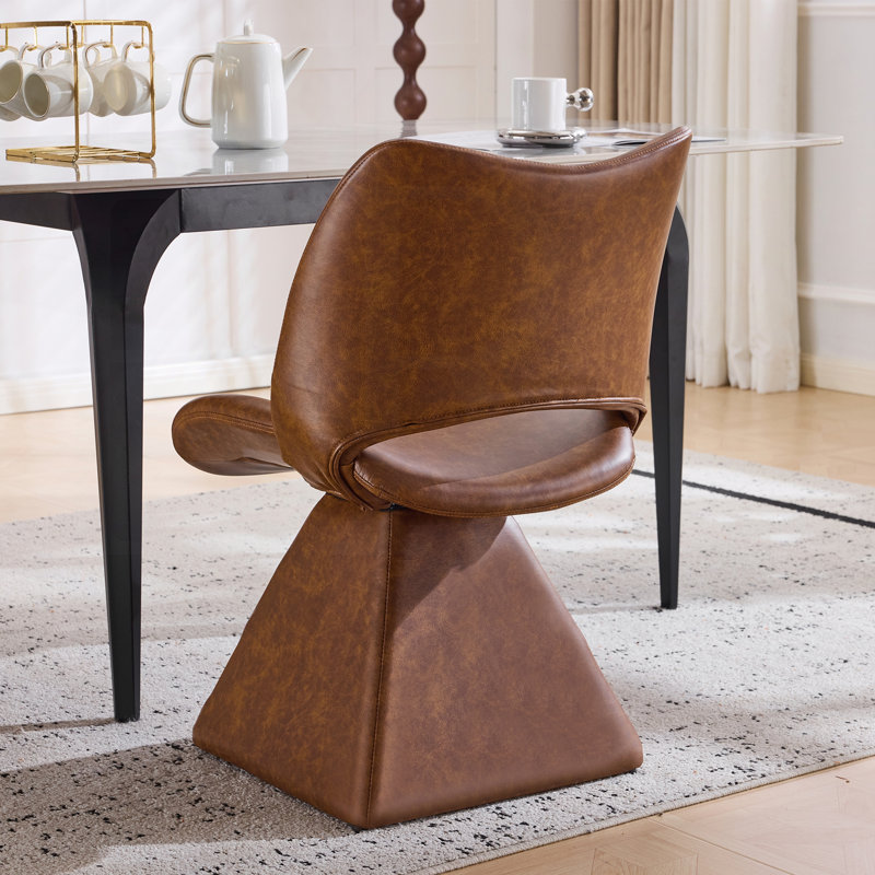 Chaise pivotante en cuir artificiel confortable, Brown