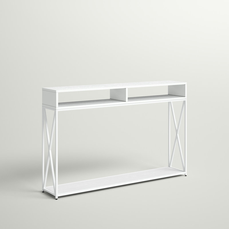 Ariyana 47.25'' Console Table, White Top/White Base
