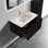Meuble-lavabo de salle de bain 24 po - Chêne noir rayé, lavabo en céramique blanche, texture pratique en chêne, élégance