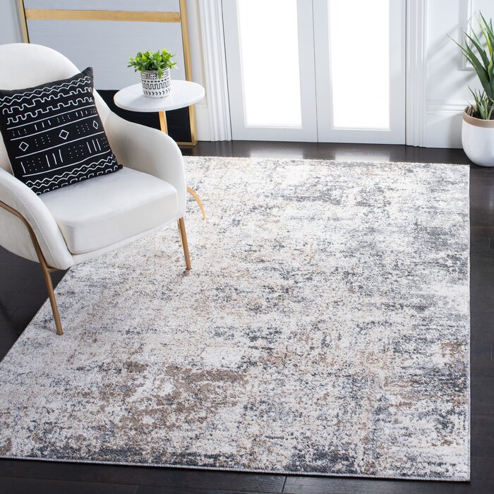 17 Stories Arusha Abstract Ivory/Gray Area Rug & Reviews | Wayfair