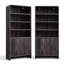 Bibliothèque 2 pièces H 71 po x l 32 po à 2 niveaux avec 2 portes, tablettes réglables et bords arrondis, grain de bois noir-131238994