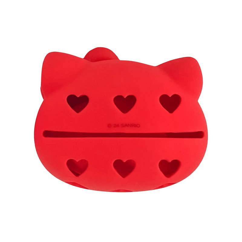 Trousse de maquillage en silicone Hello Kitty, porte-mélangeur de beauté avec ventilation, Rouge