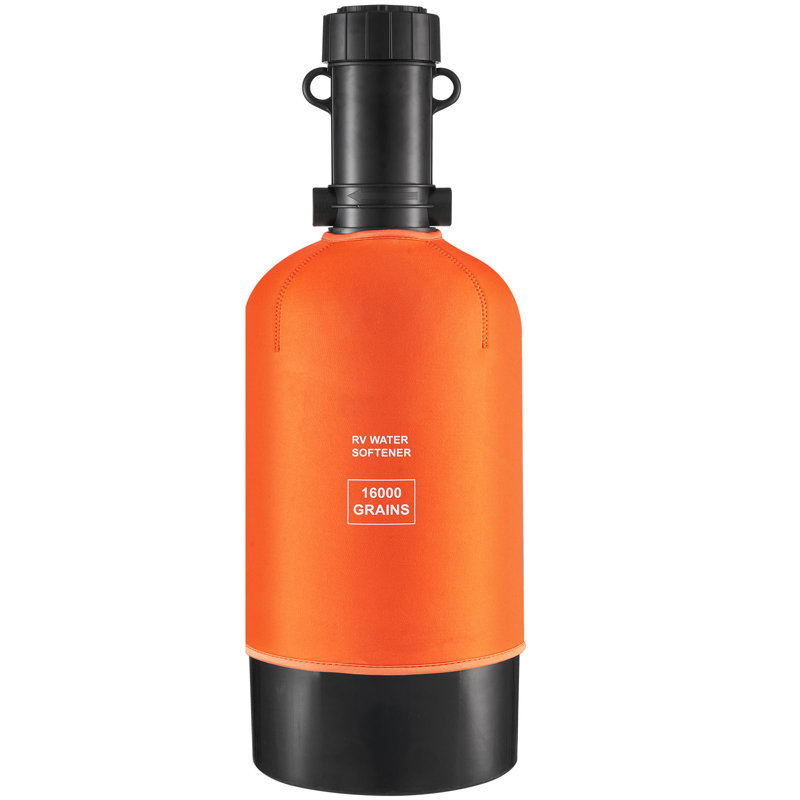 RV Water Softener, 16,000 Grain, Portable Water Softener with Filter System, NPT 3/4" Fittings, Food-Grade Resin, Quick Connect, for RVs, Trailers, Boats, Mobile Car Washing, Pressure Washing