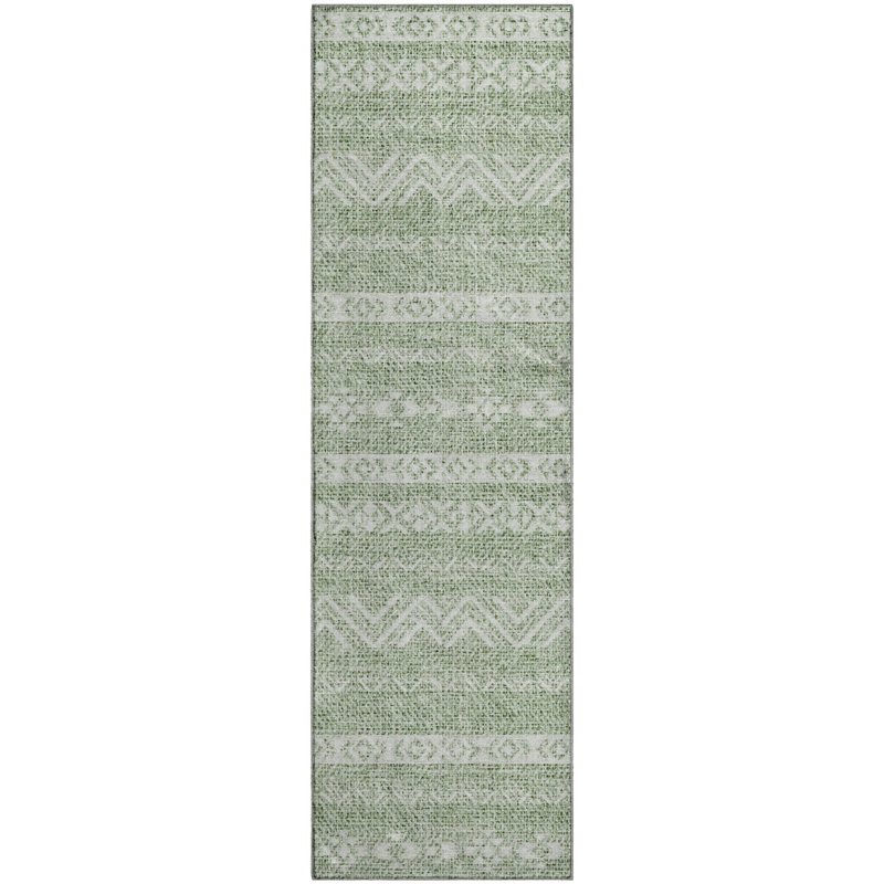Premium Machine Washable Prisco Aloe Rug, Runner 2'3" x 7'6"