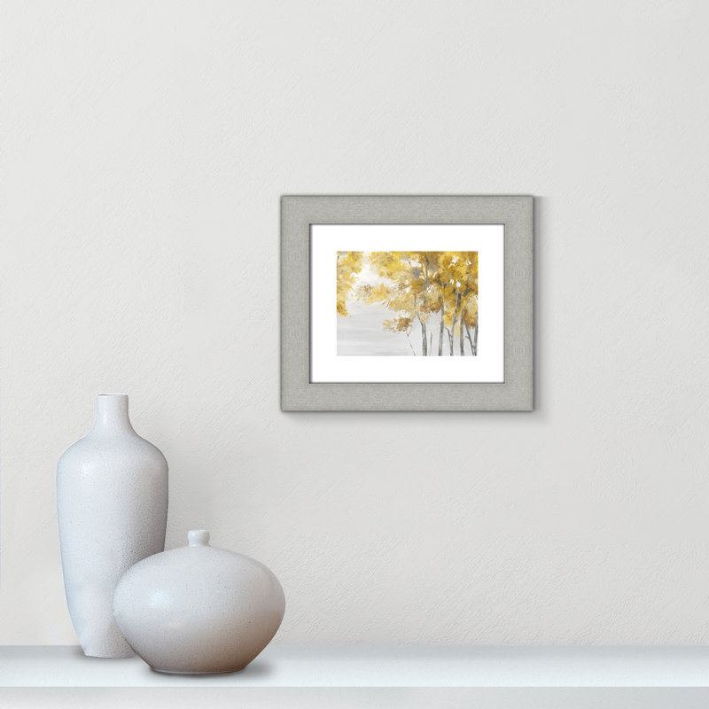 Jaune altruiste - Art encadré autoportant, H 14,5 po x l 16,5 po x P 1,25 po, Cadre argent brossé