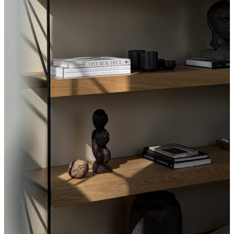 Zet Bookcase, (3 Shelves) 44.9" H x 60.2" W x 15.7" D, Natural Oak