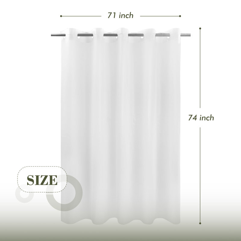 Rideau de douche imperméable sans crochet 8G Soleil, Frost