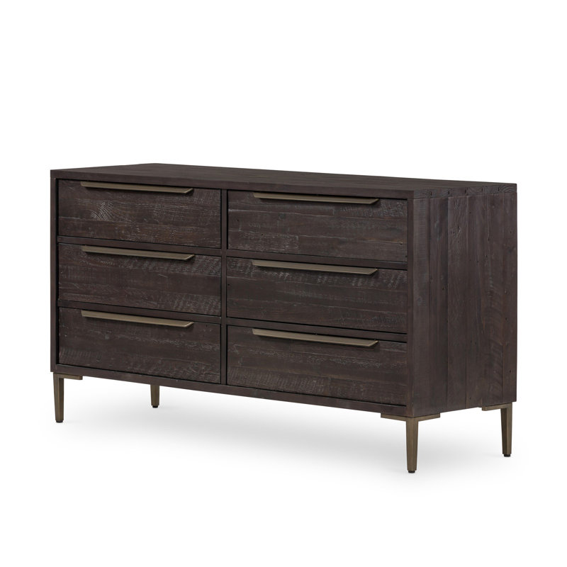 Wyeth 6 - Drawer Solid Wood Dresser, Black