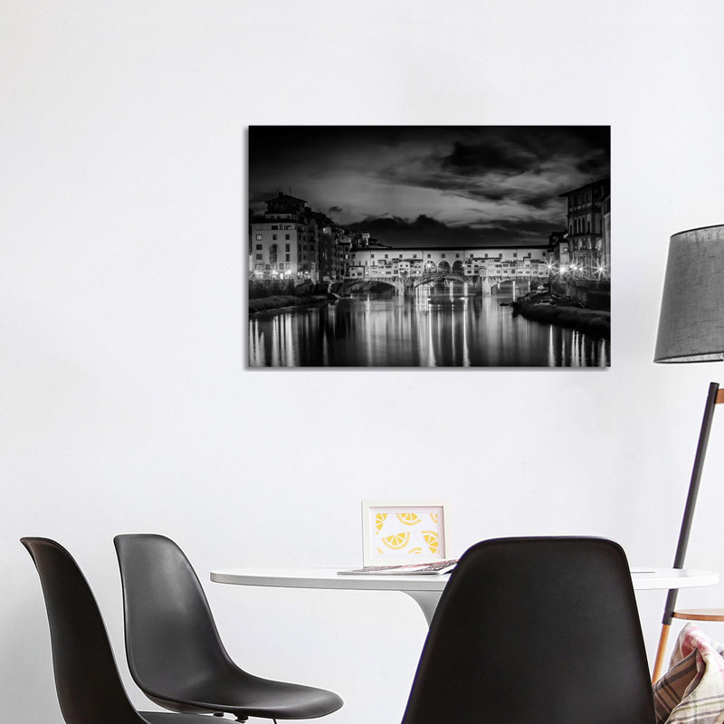 Florence Ponte Vecchio At Night by Melanie Viola - Wrapped Canvas Print, 101.6 cm H x 66.04 cm W x 1.91 cm D
