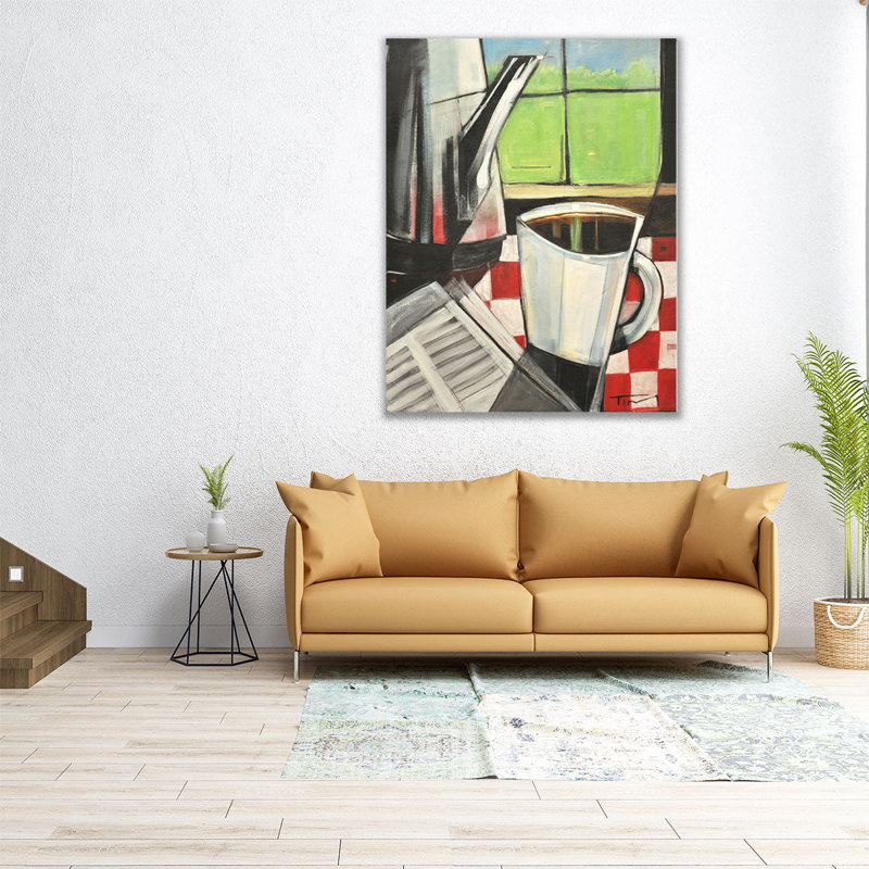 «Coffee And Morning News», reproduction d'art sur toile, H 45 po x l 36 po