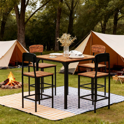 Ensemble de table de bar 5 pièces à hauteur de comptoir, une table avec quatre chaises