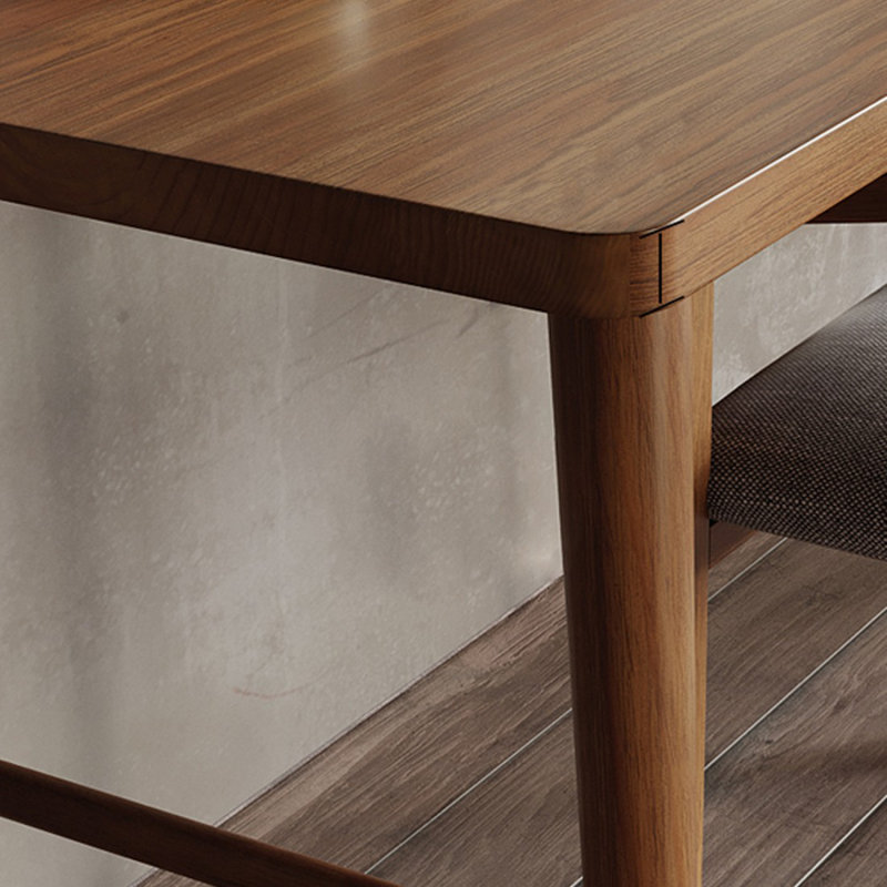 Nut-brown Rectangular Solid Wood desk, 29.53" H x 78.74" W x 23.62" D