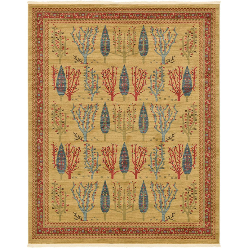 Tapis orange / rouge / bleu Jaeden, Rectangle 10 pi 6 po x 16 pi 5 po
