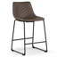Ensemble de 2 tabourets de comptoir en similicuir avec cadre en fer brun-423125600-418540025