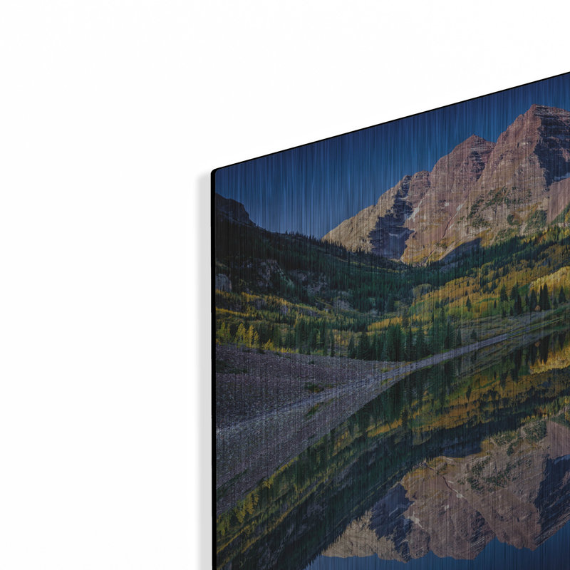 «Maroon Bells» par Rick Berk, art mural en métal, H 12 po x l 12 po