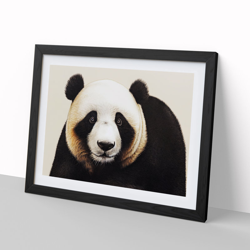 Fine Panda - Single Picture Frame Print, Black Framed, 46cm H x 64cm W x 2cm D