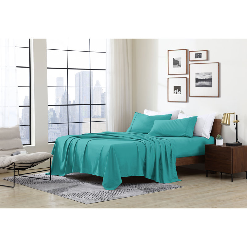 Ensemble de draps ultra doux Swift Home Essentials, microfibre, poches profondes jusqu’à 14 po, infroissable et facile d’entretien, pêche douce