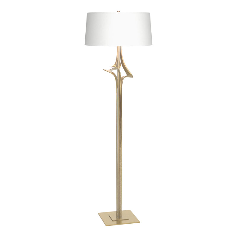 Antasia 59" Floor Lamp, Natural Anna, Modern Brass