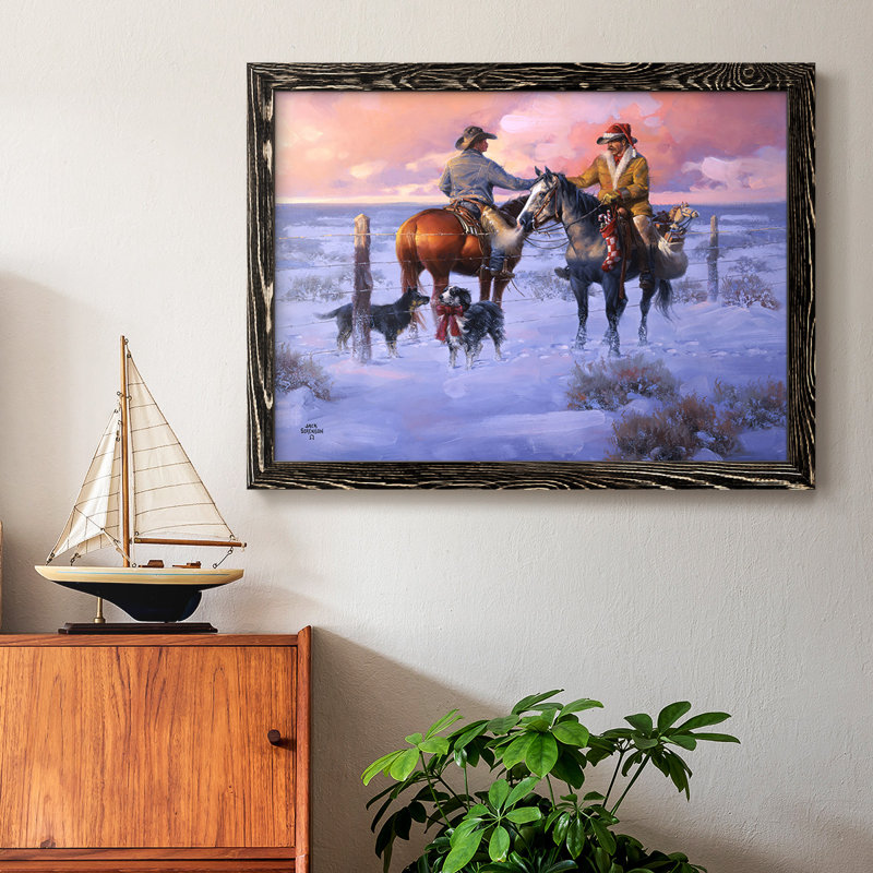 Sharin 'Christmas With The Neighbours, peinture sur toile encadrée, Noir, H 18 po x l 26 po x P 1,5 po