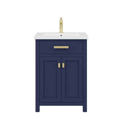 Gaget 24" Bath Vanity in Monarch Blue with Chrome Modern Single Faucet