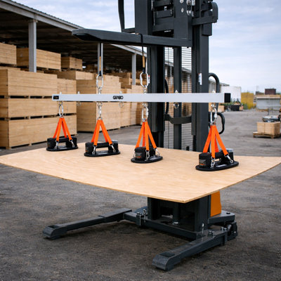 GRABO U-Hoist Steel Crane Bar for Four Vacuum Lifters, Forklift and Crane Slab Lifting Attachment