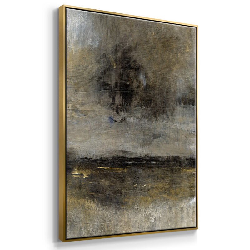 Paysage doré II - Toile encadrée multi-pièces, Or, H 40 po x l 78 po x P 2 po