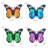 Metal Butterfly Wall Décor, Set of 4, Painted Wing Accents, Indoor Outdoor Garden Art