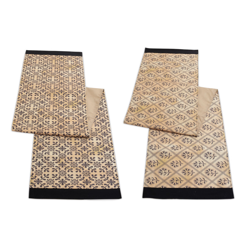 Geometric Floral Patterned Table Runner